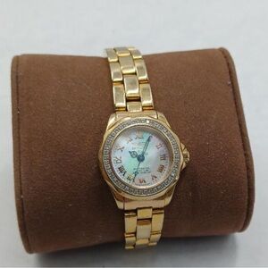 Ladies Invicta Wildflower Swiss Gold Watch Diamond Bezel Round face
